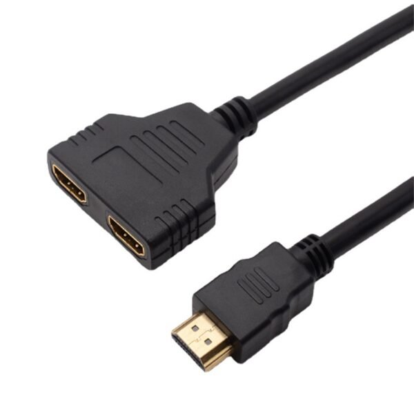 HDMI Splitter Cable 1-in-2-Out – HDMI Male to Dual Female Adapter | Gold-Plated | HD Video Signal Splitter