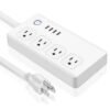 Smart WiFi Power Strip – 4 AC Outlets + 4 USB Ports | Alexa & Google Compatible | Remote & Voice Control | US Plug