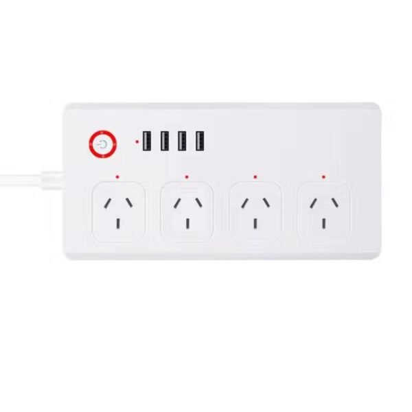 Smart WiFi Power Strip – 4 AC Outlets + 4 USB Ports | Alexa & Google Compatible | Remote & Voice Control | US Plug