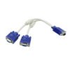 VGA Splitter Cable 1-in-2-Out – 15-Pin VGA Male to Dual Female | 3+6 Core | Synchronized Display | 0.3m